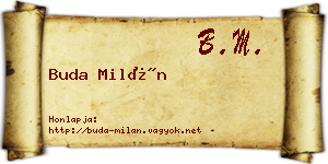 Buda Milán névjegykártya